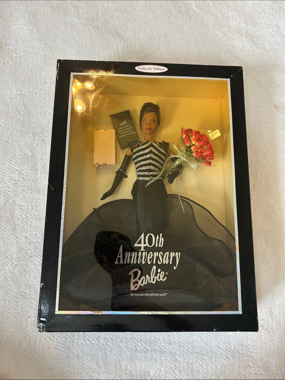 Mattel 40th Anniversary Barbie Doll Black & Gold Accents